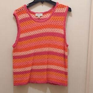 Colorful Striped Crochet Tank Top
